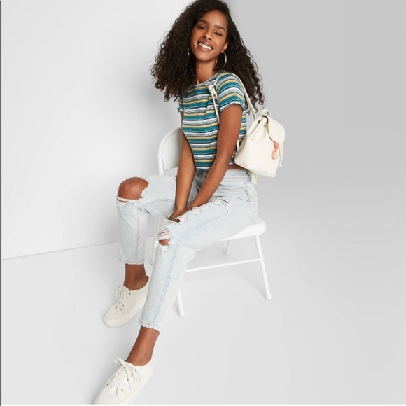 NWT Wild Fable Striped Crop Top - Picture 2 of 4